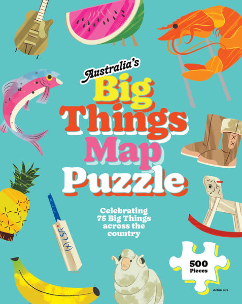 Australia's Big Things Map: 500-Piece Jigsaw Puzzle cover