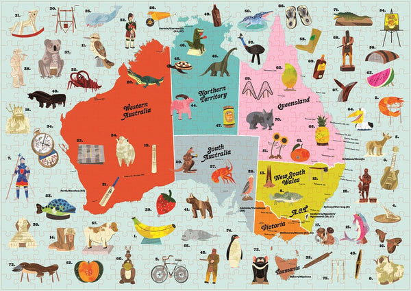 Australia's Big Things Map: 500-Piece Jigsaw Puzzle illustration