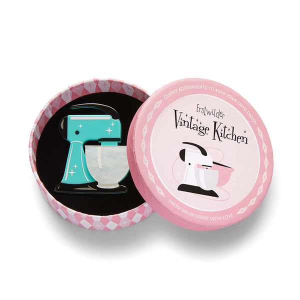 Erstwilder Spin Me Right Round Brooch - Teal