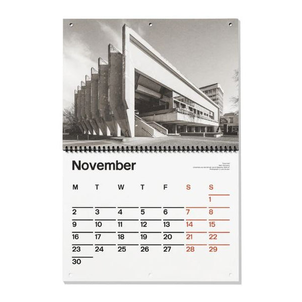 Brutalist Calendar 2026 November