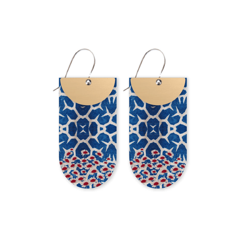 Blue Nostalgia Layered Tab Drop Earring