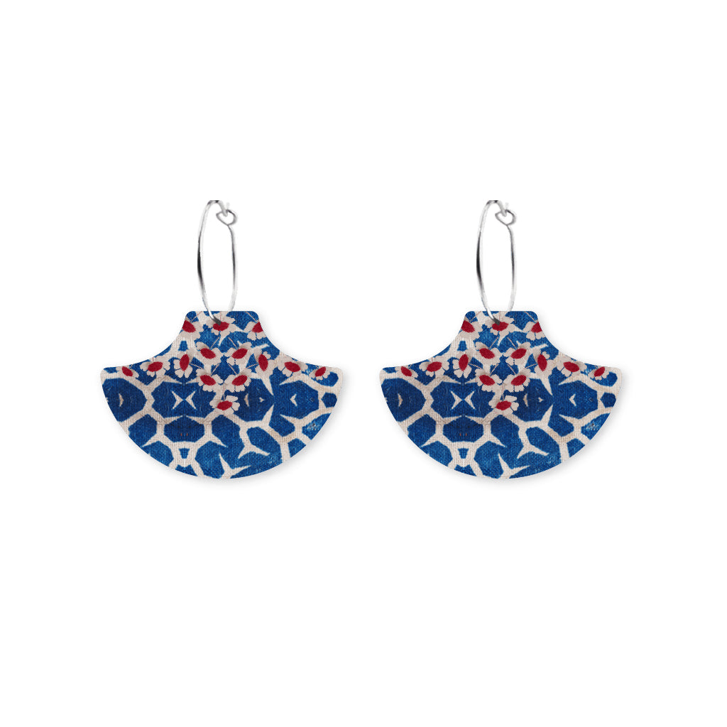 Blue Nostalgia Pagoda Hoop Earring