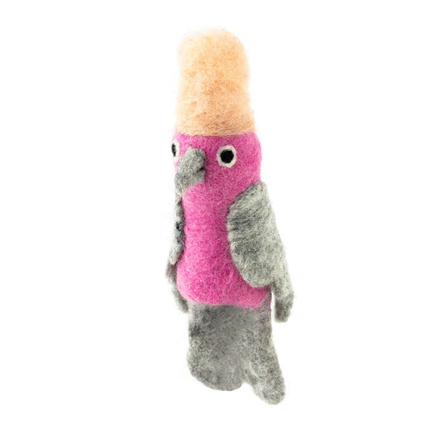 Felted Finger Puppet Galah 100% NZ Wool