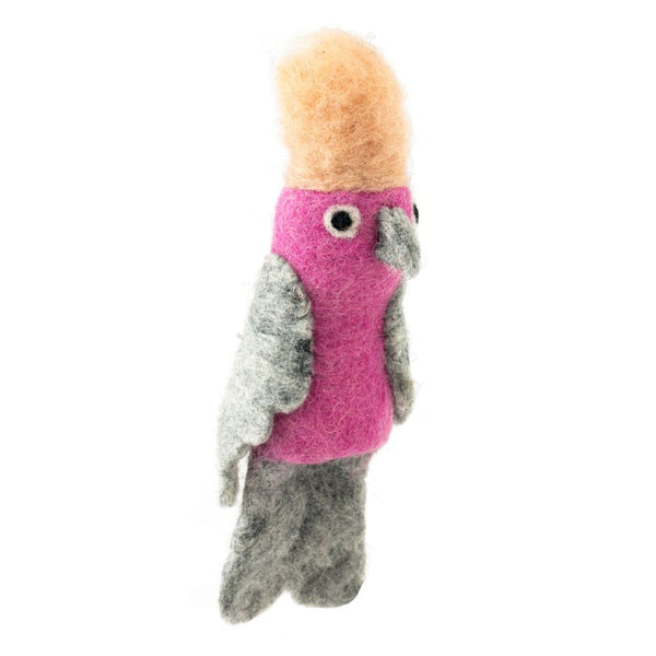 Felted Finger Puppet Galah 100% NZ Wool