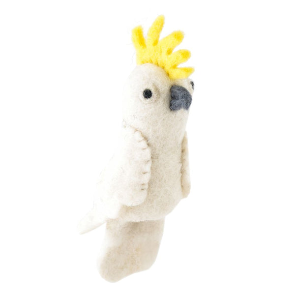 Felted Finger Puppet Cockatoo 100% NZ Wool