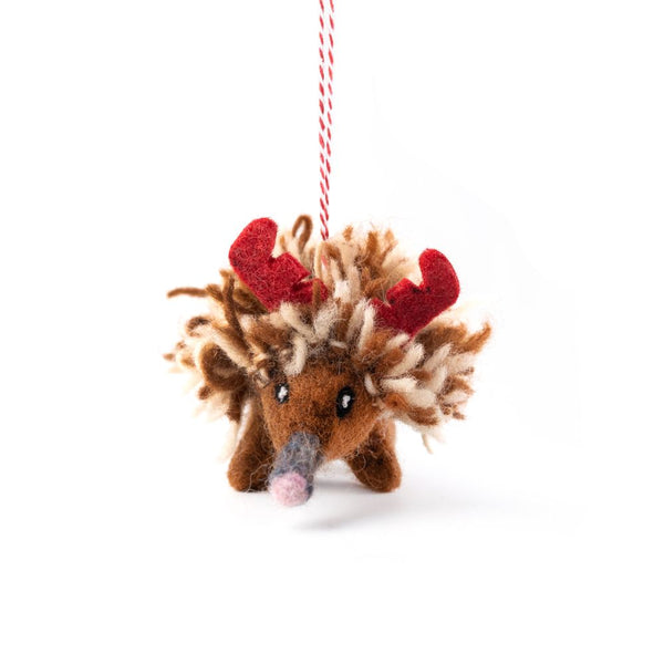 Edna Echidna Felted Decoration 100% NZ Wool