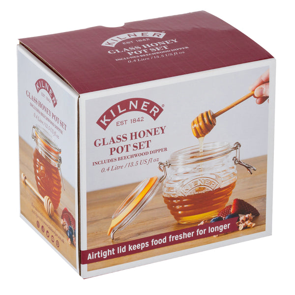 Glass Honey Pot Set
