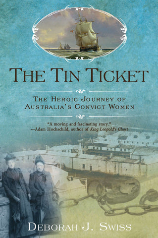 The image features the cover of "The Tin Ticket" by Deborah J. Swiss.