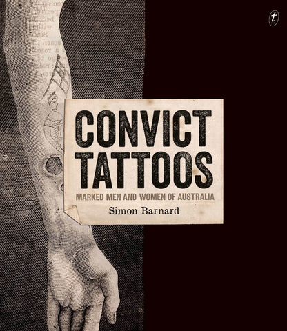 The cover of Convict Tattoos features an illustrated tattooed arm of a convict on a black background.