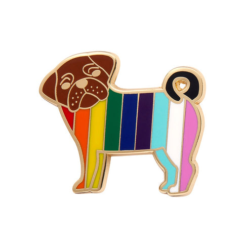 Erstwilder Pebbles the Progressive Pug Enamel Pin
