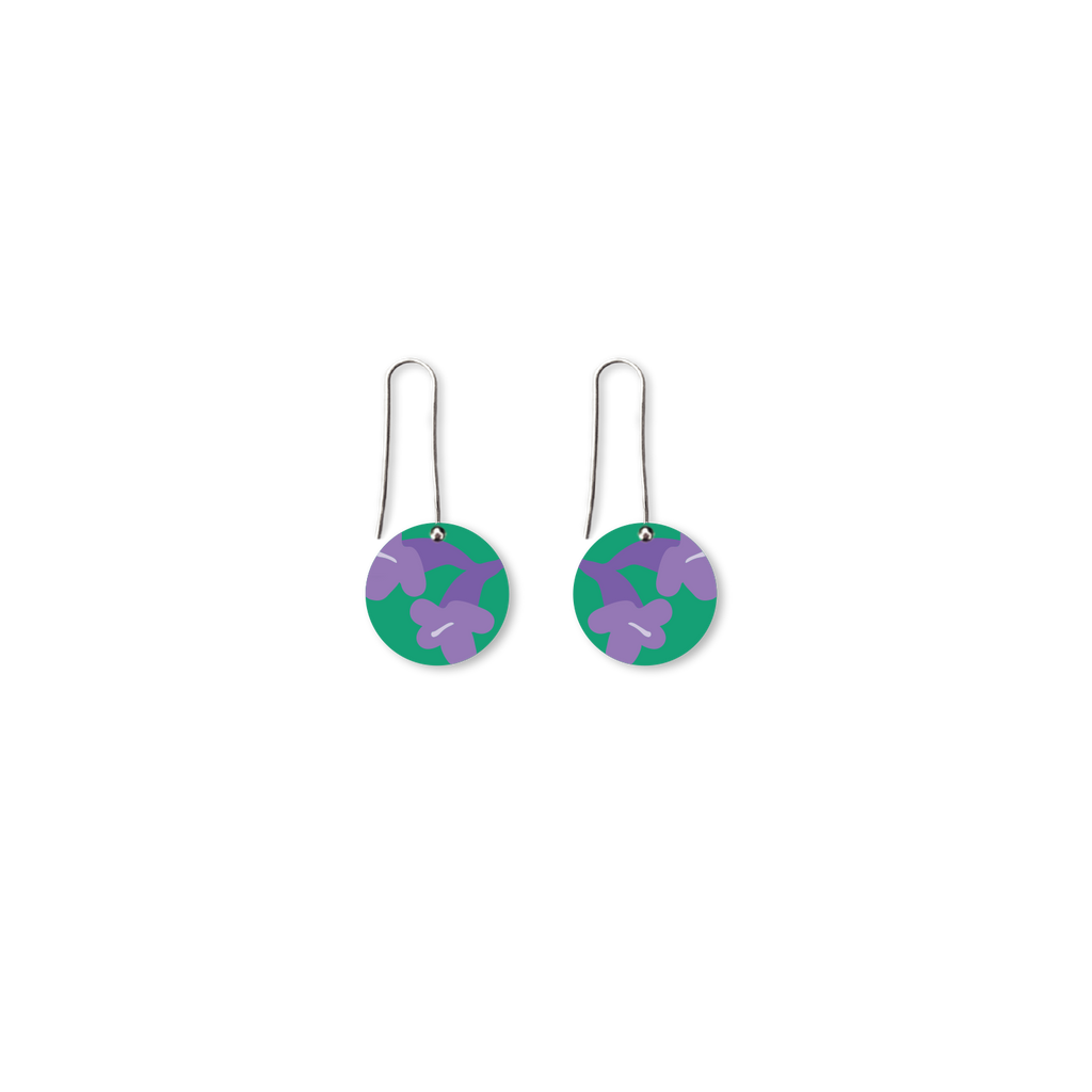 Jacaranda Circle Long Drop Earrings