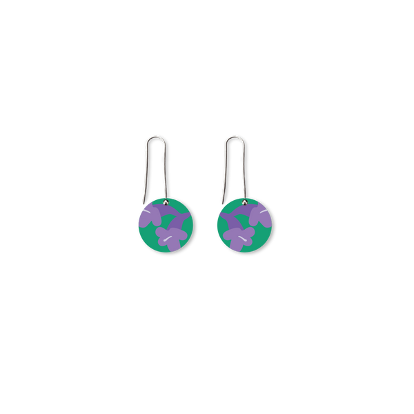 Jacaranda Circle Long Drop Earrings
