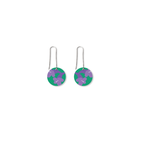 Jacaranda Circle Long Drop Earrings