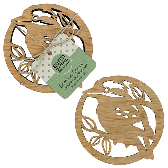 Laughing Kookaburra Bamboo Coasters Set of 4