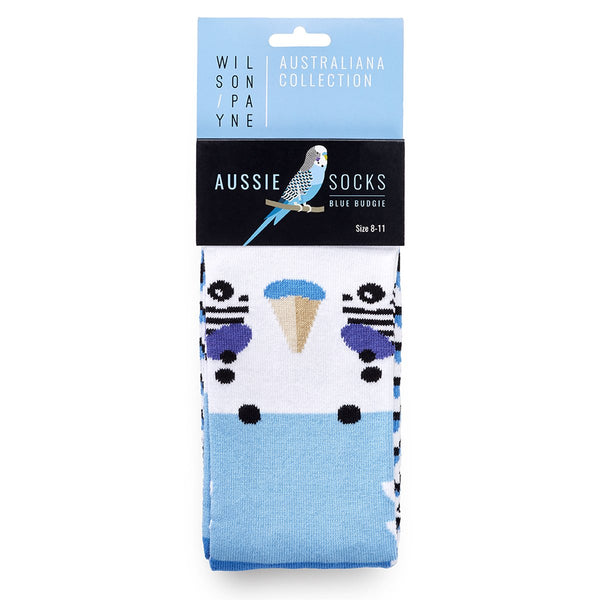 Blue Budgie Aussie Socks