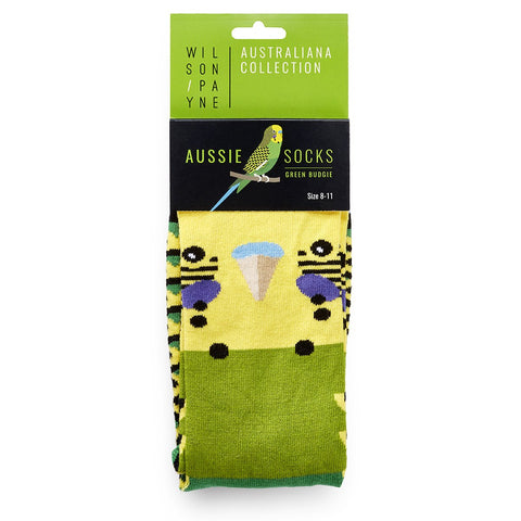 Green Budgie Aussie Socks