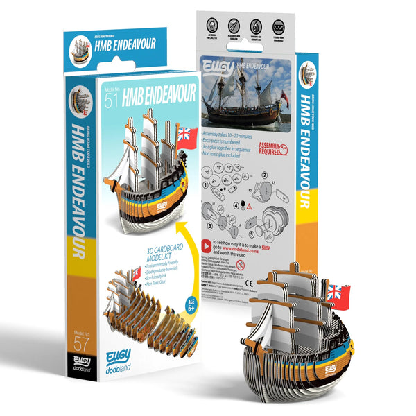 HMS Endeavour 3D Cardboard Model Kit