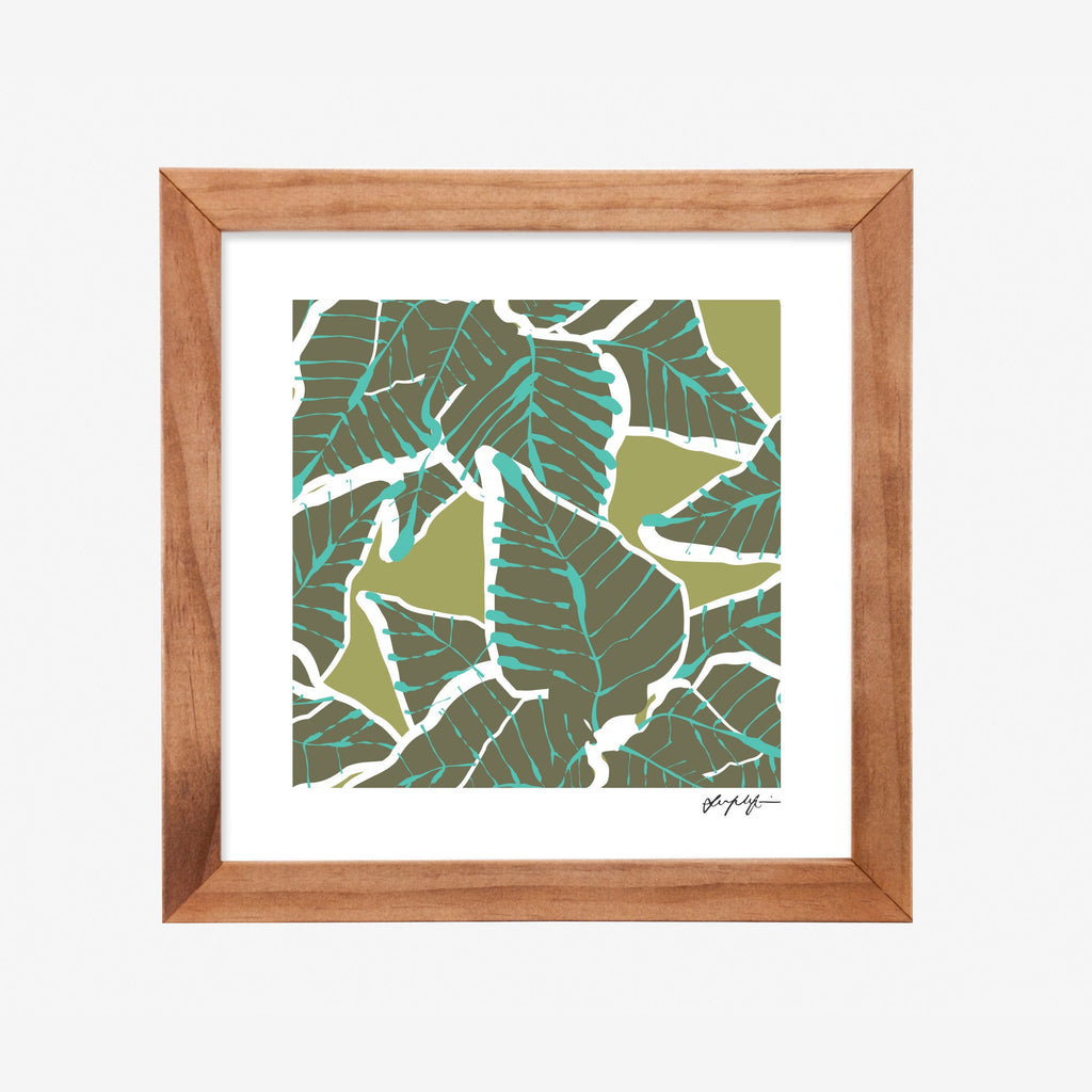 Garril by Lucy Simpson 8 x 8" Framed Print - Green