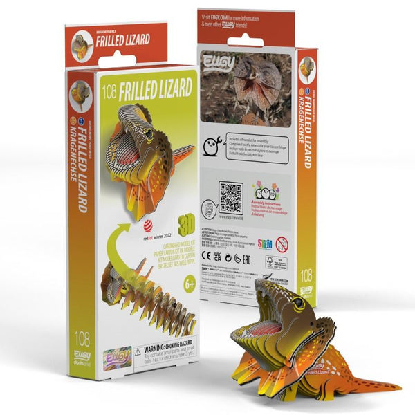 Frilled-neck Lizard 3D Cardboard Model Kit