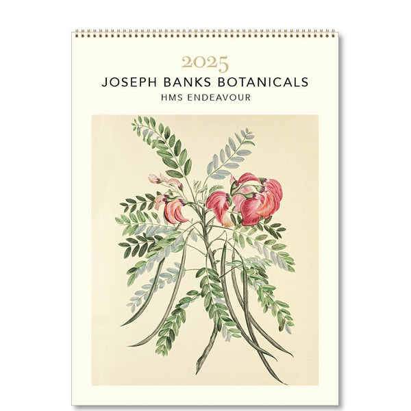 Joseph Banks Botanicals HMS Endeavour Medium 2025 Wall Calendar