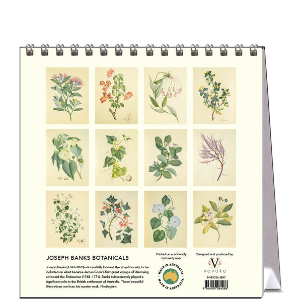 Joseph Banks Botanics HMS Endeavour 2026 Desk Calendar