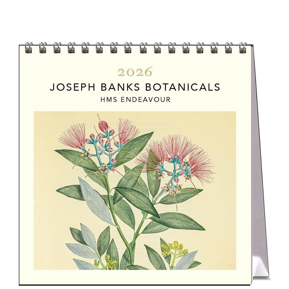2026 Joseph Banks Botanicals HMS Endeavour calendar with floral design