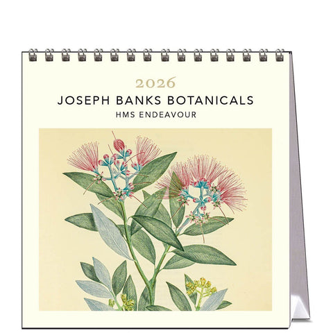 Joseph Banks Botanics HMS Endeavour 2026 Desk Calendar