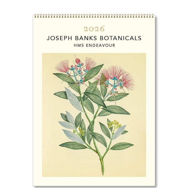 Joseph Banks Botanics HMS Endeavour 2026 Medium Wall Calendar