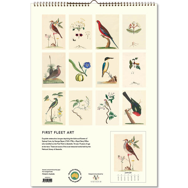 First Fleet Art George Raper 2026 Poster Calendar