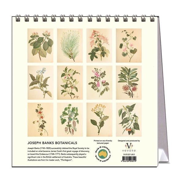 Joseph Banks Botanicals HMS Endeavour 2027 Desk Calendar