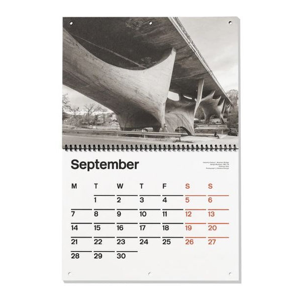 Brutalist Calendar 2026 September