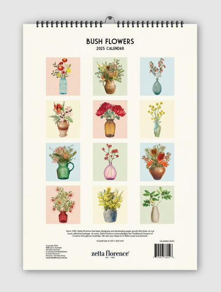 Bush Flowers 2025 Wall Calendar