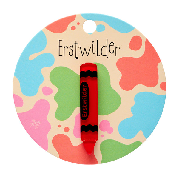 Erstwilder Crayon Simplified Mini Brooch - Red