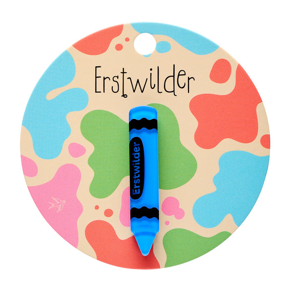 Erstwilder Crayon Simplified Mini Brooch - Blue