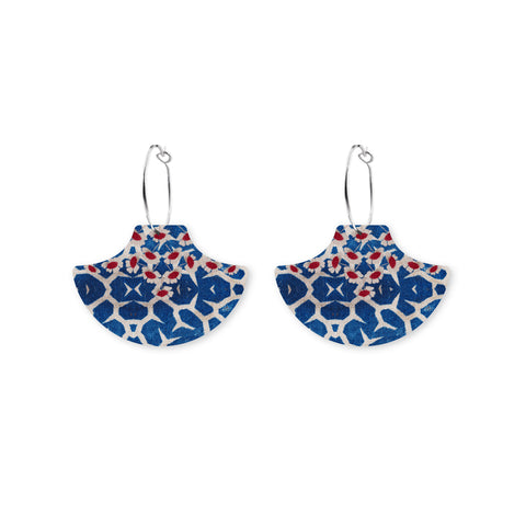 Blue Nostalgia Pagoda Hoop Earring