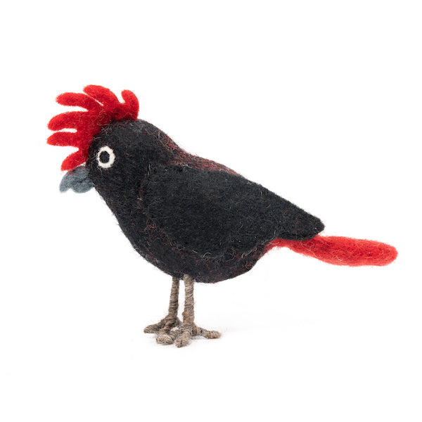 Felted Black Cockatoo 100% NZ Wool
