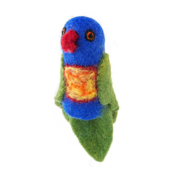 Felted Finger Puppet Rainbow Lorikeet 100% NZ Wool