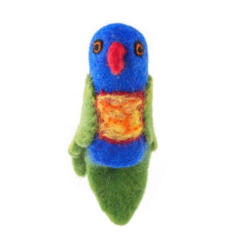 Felted Finger Puppet Rainbow Lorikeet 100% NZ Wool