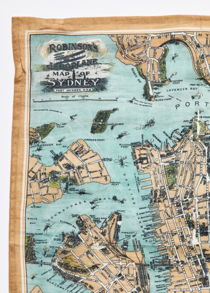 Sydney Map Linen Cotton Tea Towel