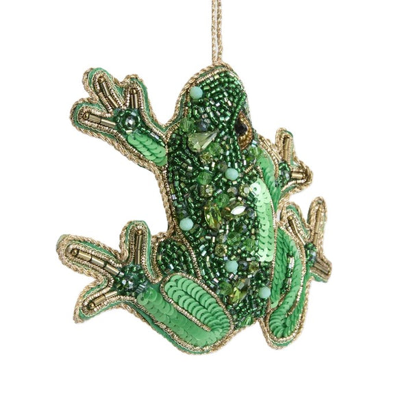 Dainty Green Tree Frog Sequinned Decoration