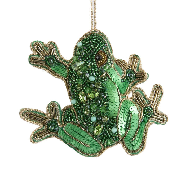 Dainty Green Tree Frog Sequinned Decoration