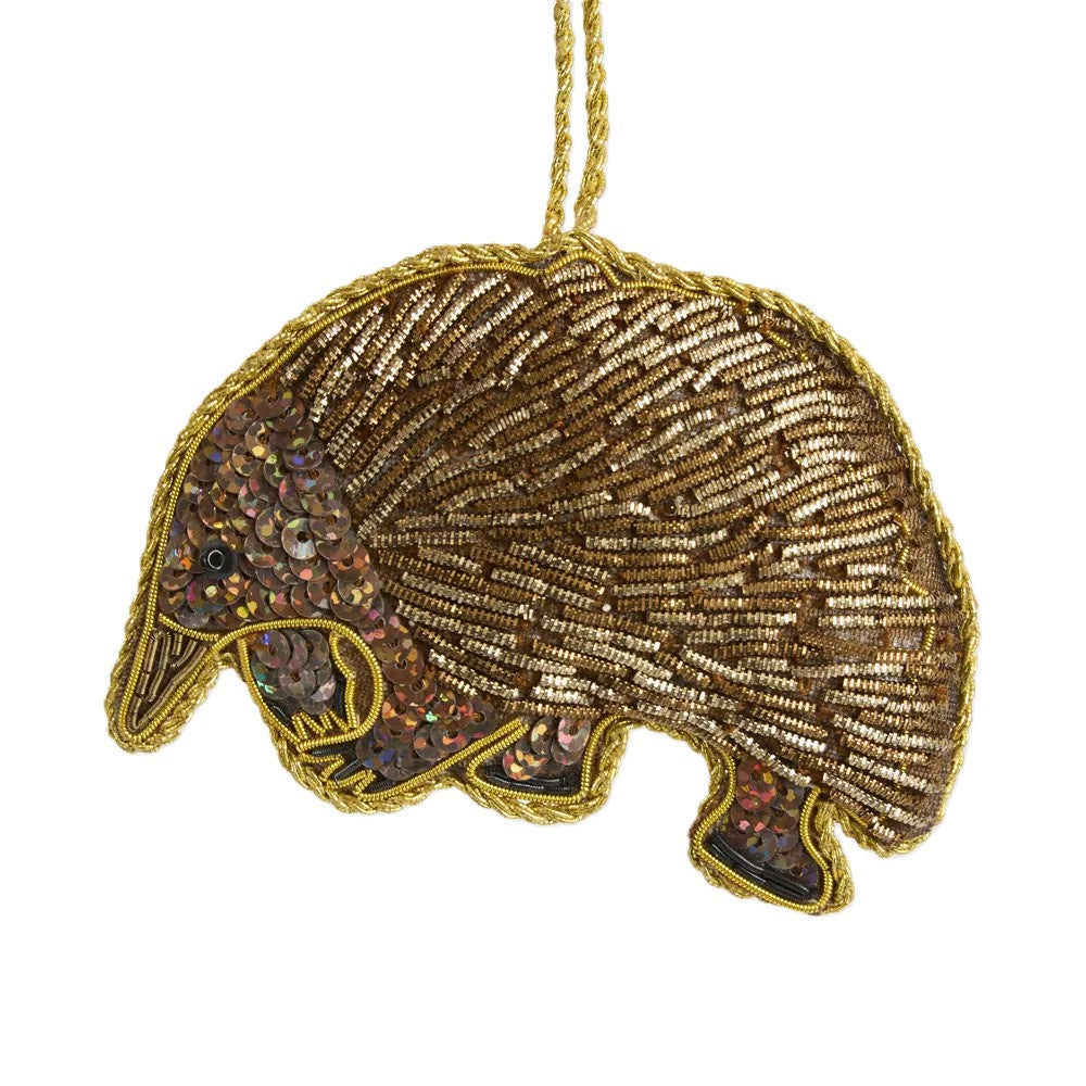 Patrick the Echidna Sequinned Decoration