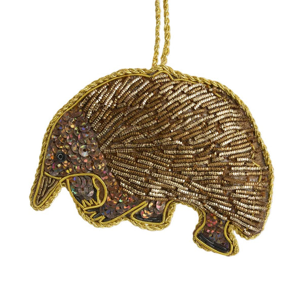Patrick the Echidna Sequinned Decoration