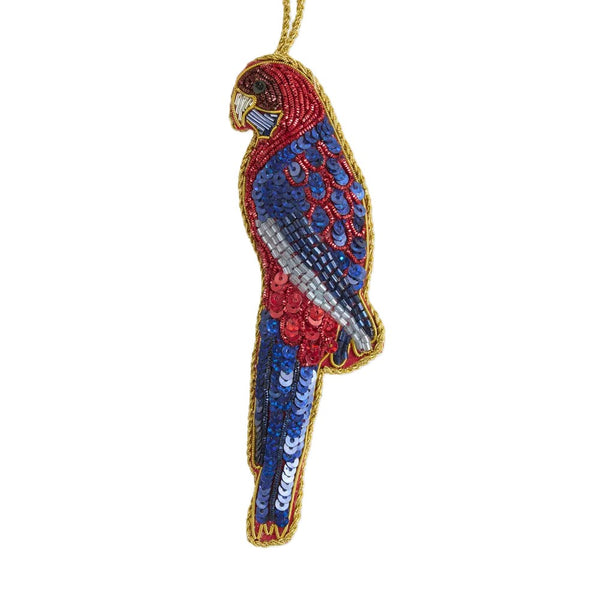 Crimson Rosella Sequinned Decoration