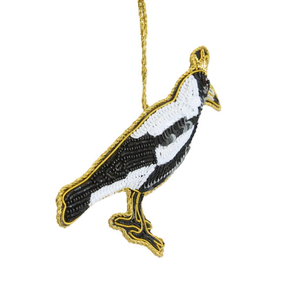 Shiny Bandit Magpie Sequinned Decoration