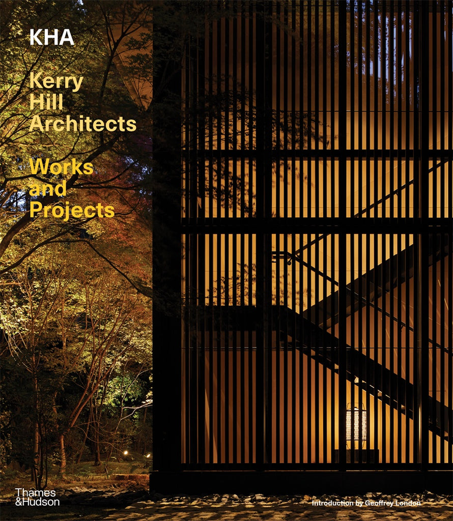 Cover of the book 'Kerry Hill Architects: Works and Projects' featuring a photograph of a modern building's facade with trees in the background, depicting a contemporary architectural design.
