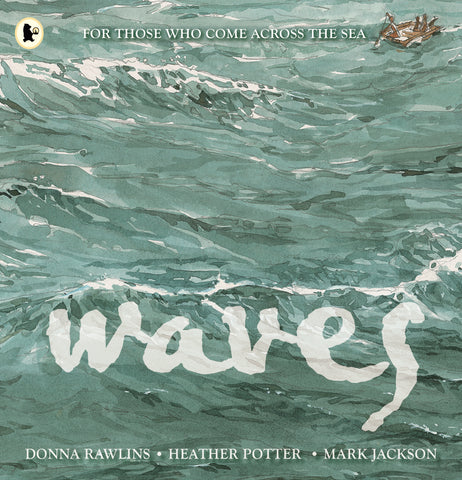 Cover of the book 'Waves' featuring an artistic representation of ocean waves with the title written in a cursive text overlay.