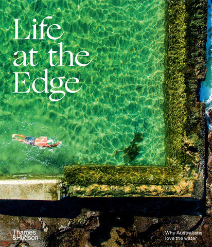 The cover image shows a person swimming in clear ocean pool, with the title 'Life at the Edge' displayed prominently.
