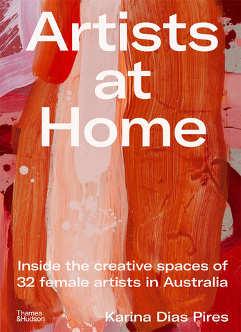 Cover of the book 'Artists at Home' showing a detail of abstract art with the title and author's name, Karina Dias Pires, prominently displayed.