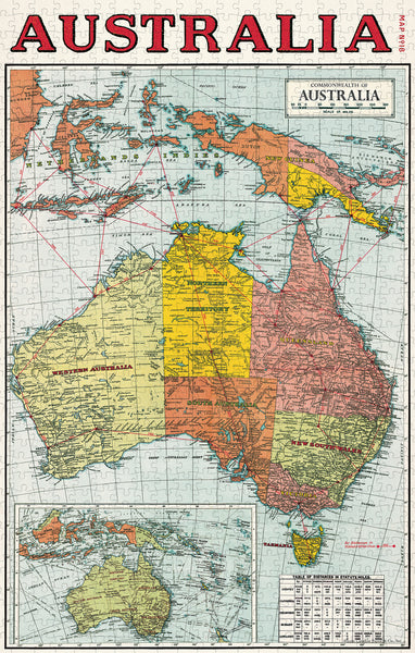Australian Map Vintage Puzzle 500 Pieces